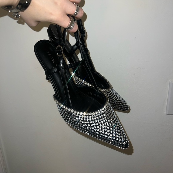 Azalea Wang Shoes - Elegant Black and Silver Heels
